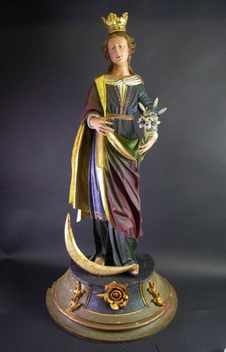 Antike heiligenfigur holz - -,