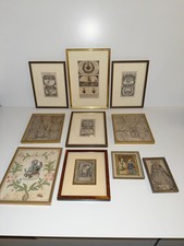 10 Antike Stiche Farblithos