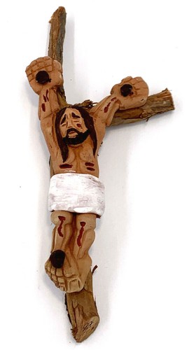 Jesus kreuz keramik und holz - keramik,