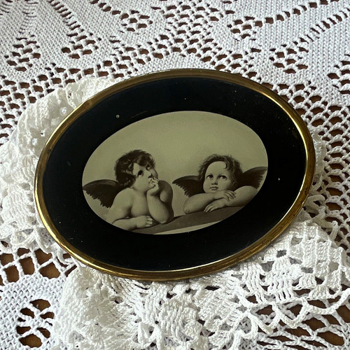 Altes bild mit - altes, engelmotiv