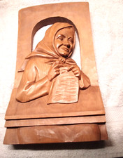 ALT HOLZBILD RELIGIÖS FRAU