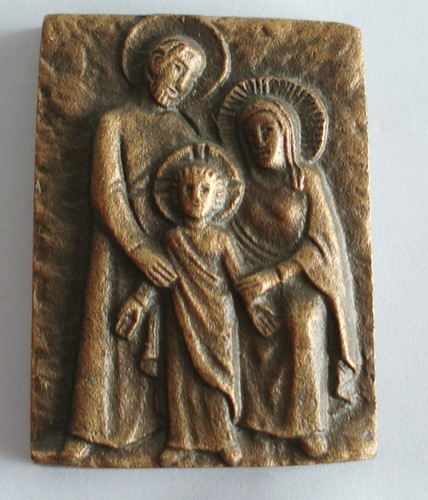 Kleines bronze relief heilige - relief,