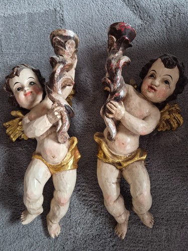 Antike engel putti holz - antike,